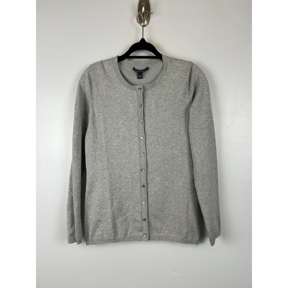 NWT Banana Republic Gray Silk‎ Cotton Button Up Cardigan Sweater Size Small Y2K